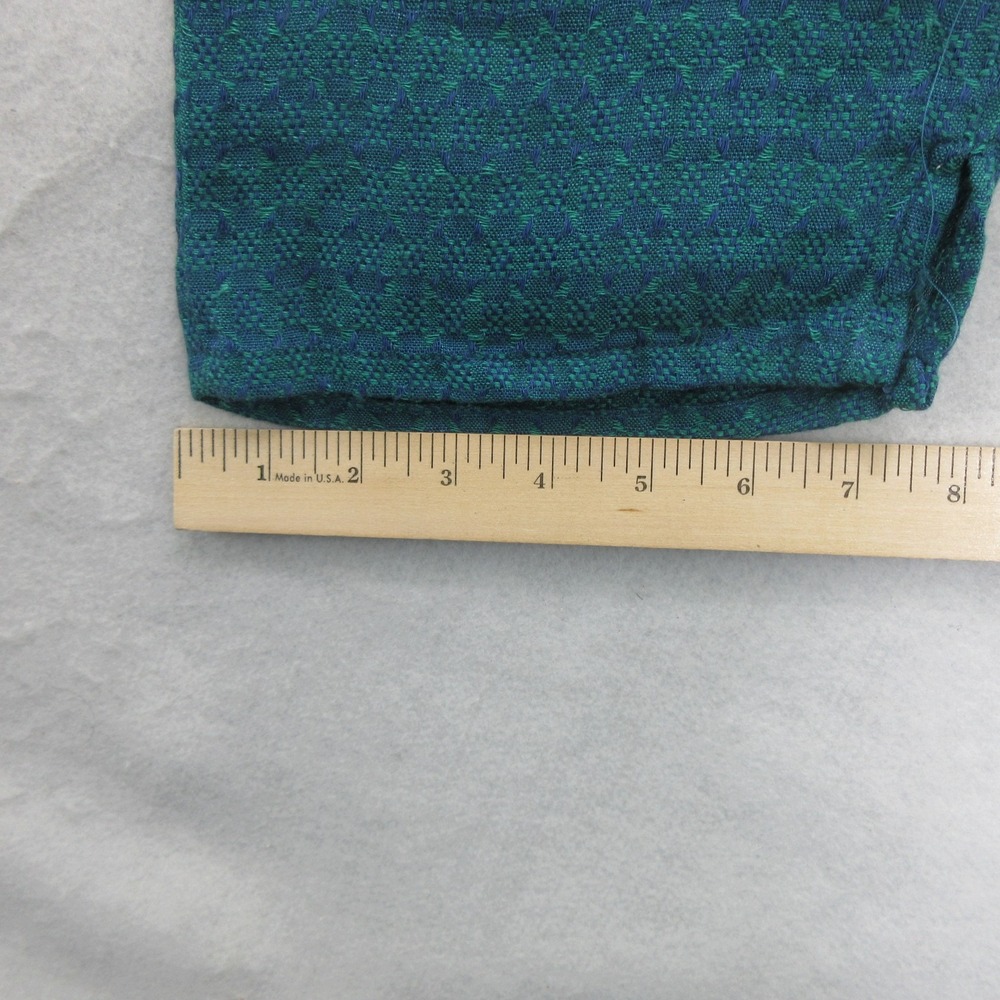 FLAX Womens Linen Pants Size Small Blue Green Jacquard Tapered - Picture 9 of 13